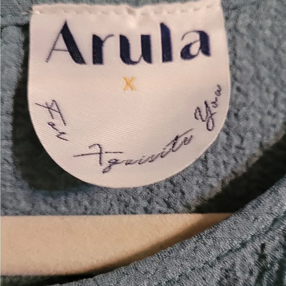 SOLD🎯Arula NWT Boho Tiered Blue Ruffle Blouse Size XL - Picture 9 of 12